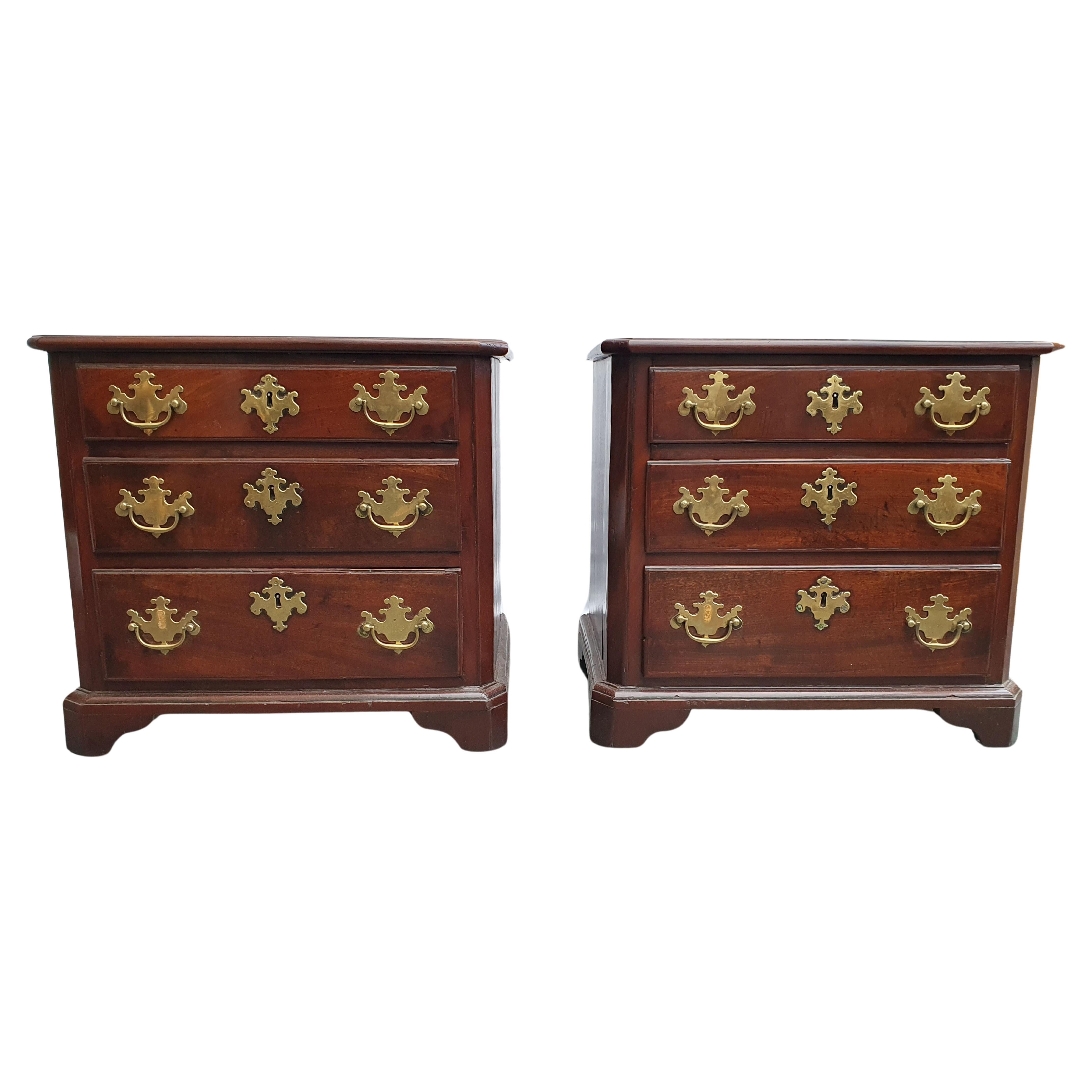 Pair of 18th C. Mahogany Chests For Sale