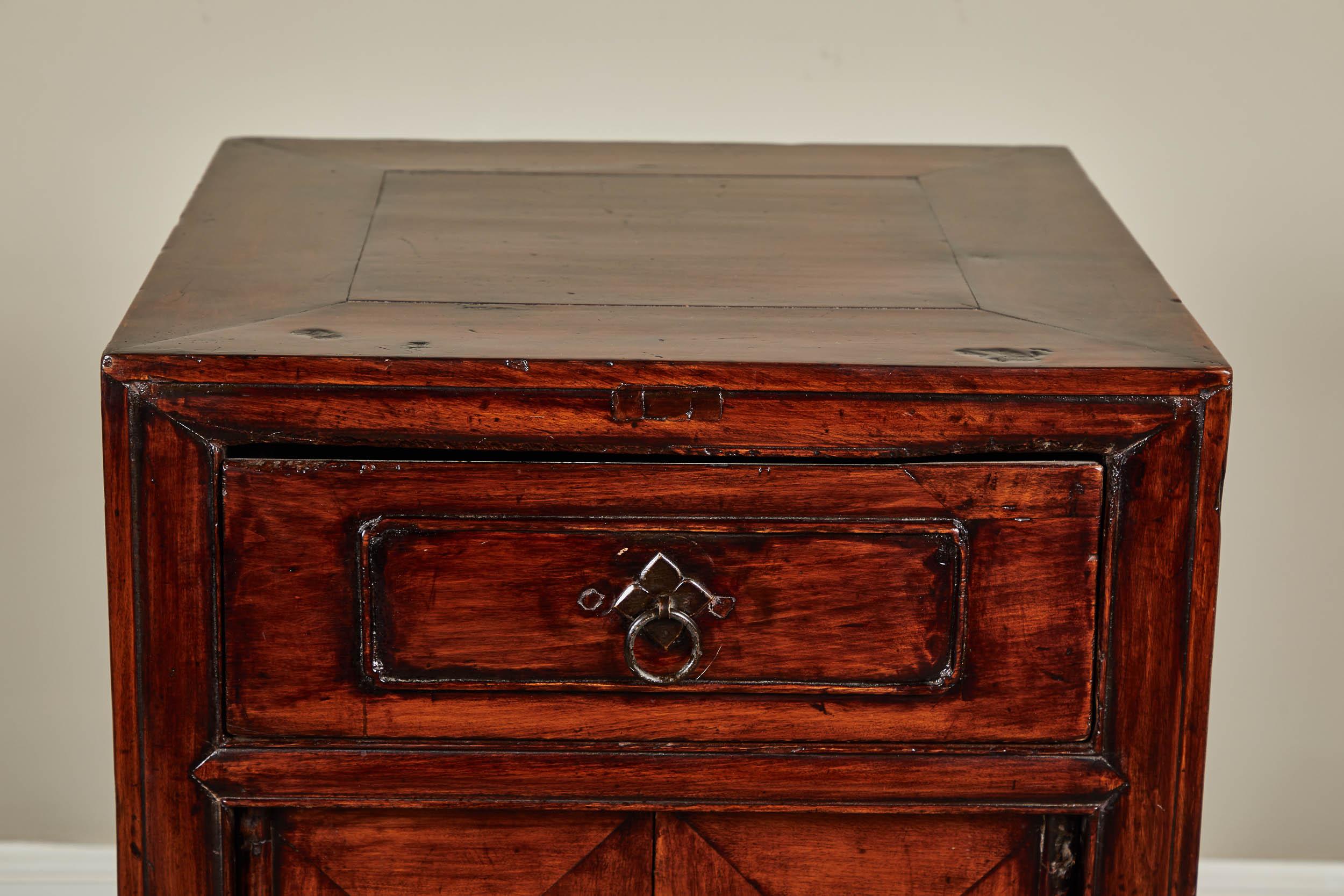 Chinese Export Pair of 18th Century One Drawer Side Cabinets