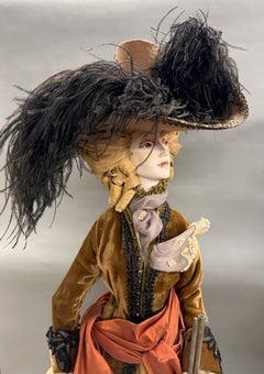 Pair of 18th c Style Pandora Fashion Dolls w/ Historically Inspired Clothing