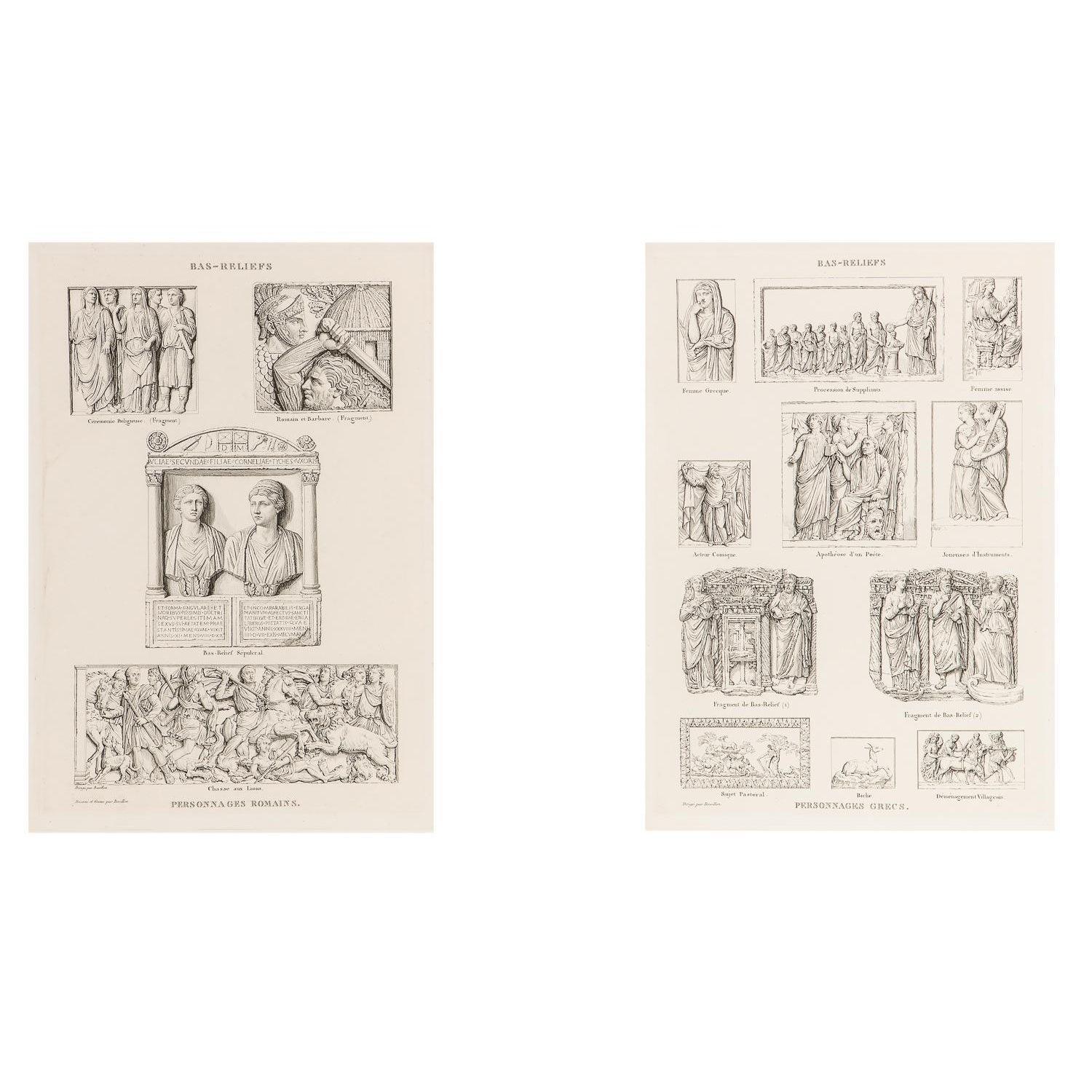 18th Century style Pierre Bouillon neoclassical engraving Prints of Roman & Greek Friezes. Beautifully framed.

Additional information:
Materials: Giltwood, paper
Color: White
Period: Early 20th Century
Art Subjects: Architecture
Styles: