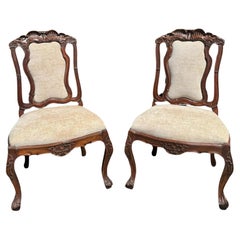 Pair of 18th C Style Portuguese Dining Chair by Randy Esada Designs