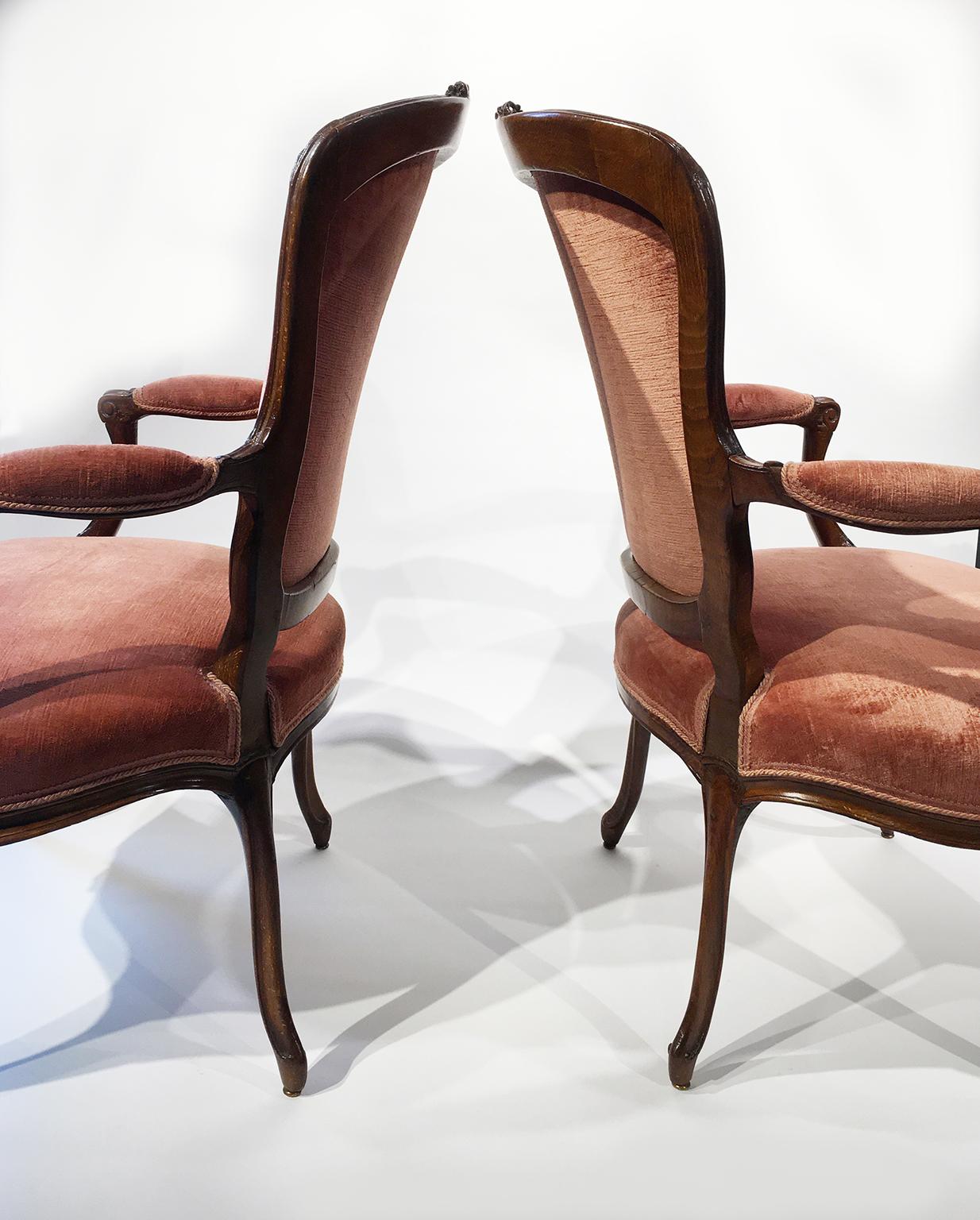 Louis XV Pair of 18th Cent. French Armchairs by J. B. Boulard, Circa 1765