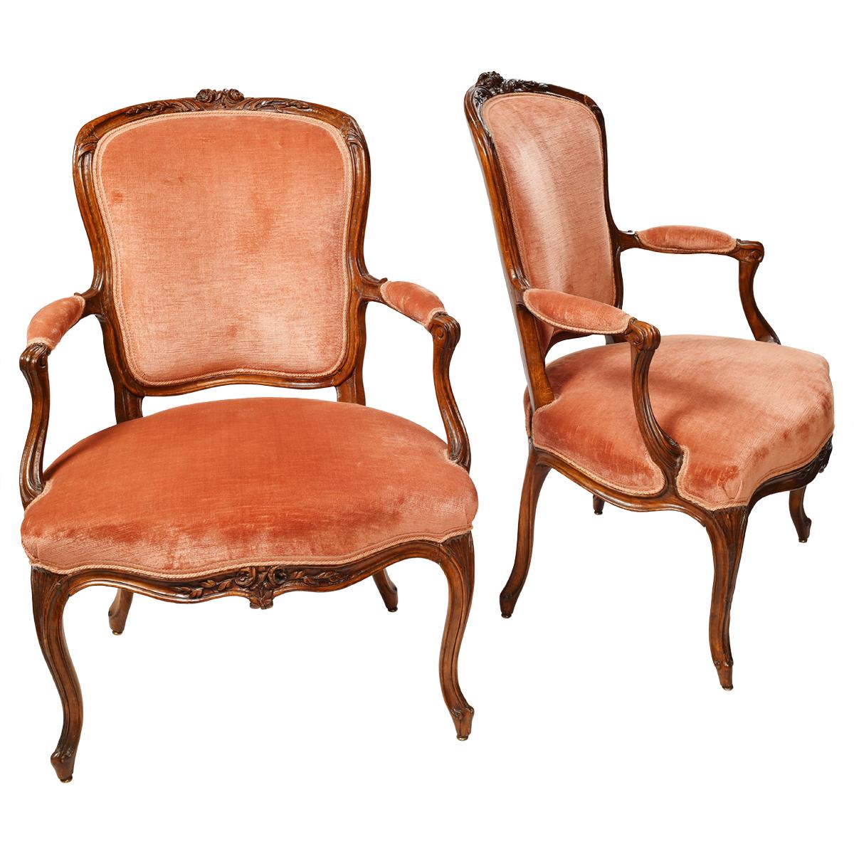 Pair of 18th Cent. French Armchairs by J. B. Boulard, Circa 1765