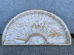 Pair of 18th Century American Federal Period Carved Fan Shaped Lintels