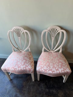 Pair of 18th Century American Mid-Atlantic Hepplewhite Arched Back Side Chairs