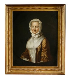 Pair of 18th Century American Portraits in Giltwood Frames