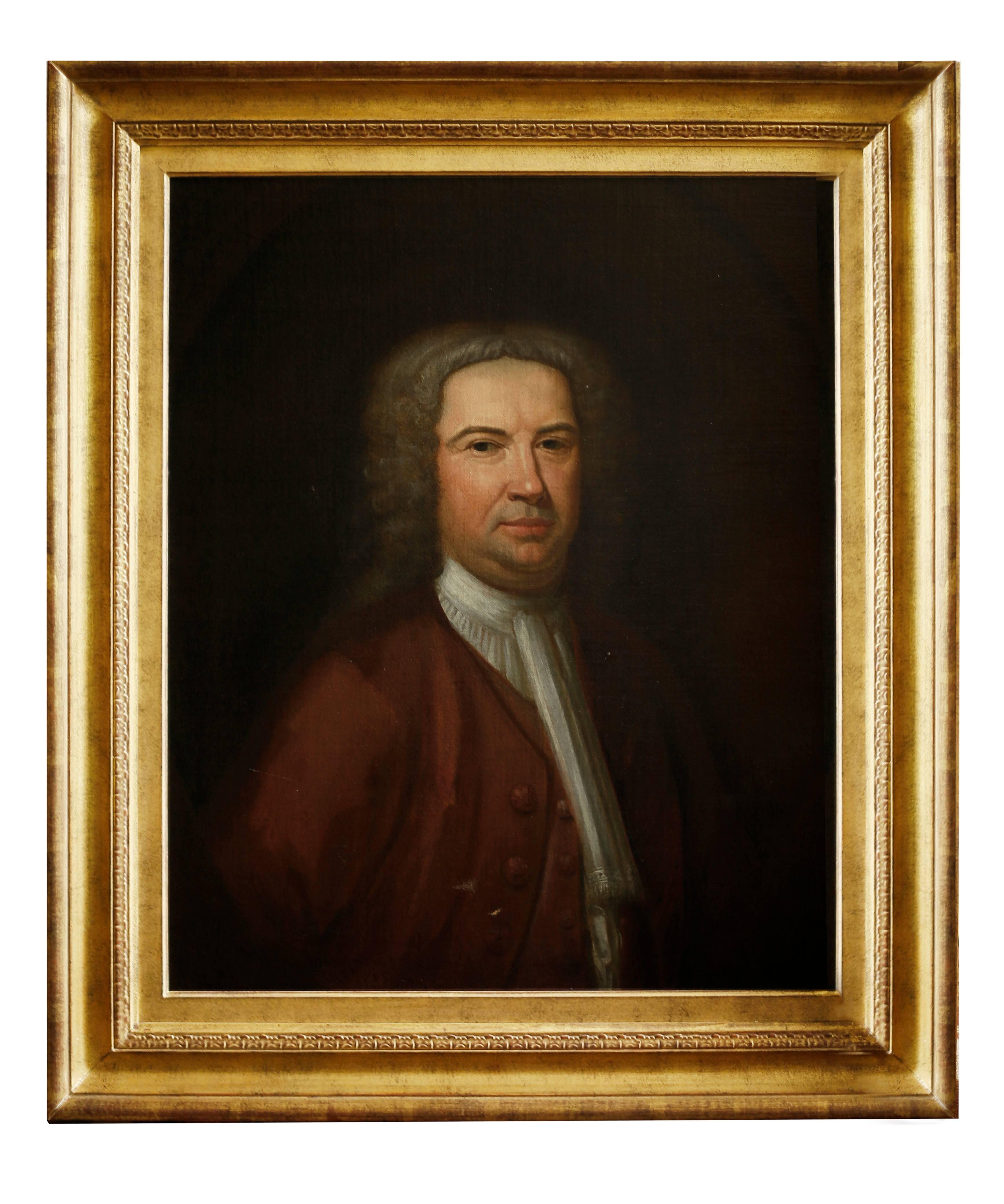 Fin du XVIIIe siècle Paire de portraits américains du XVIIIe siècle dans des cadres en bois doré en vente