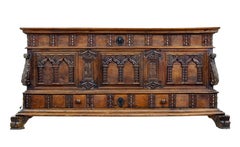 Pair of 18th Century and Later Carved Walnut Spanish Cassones