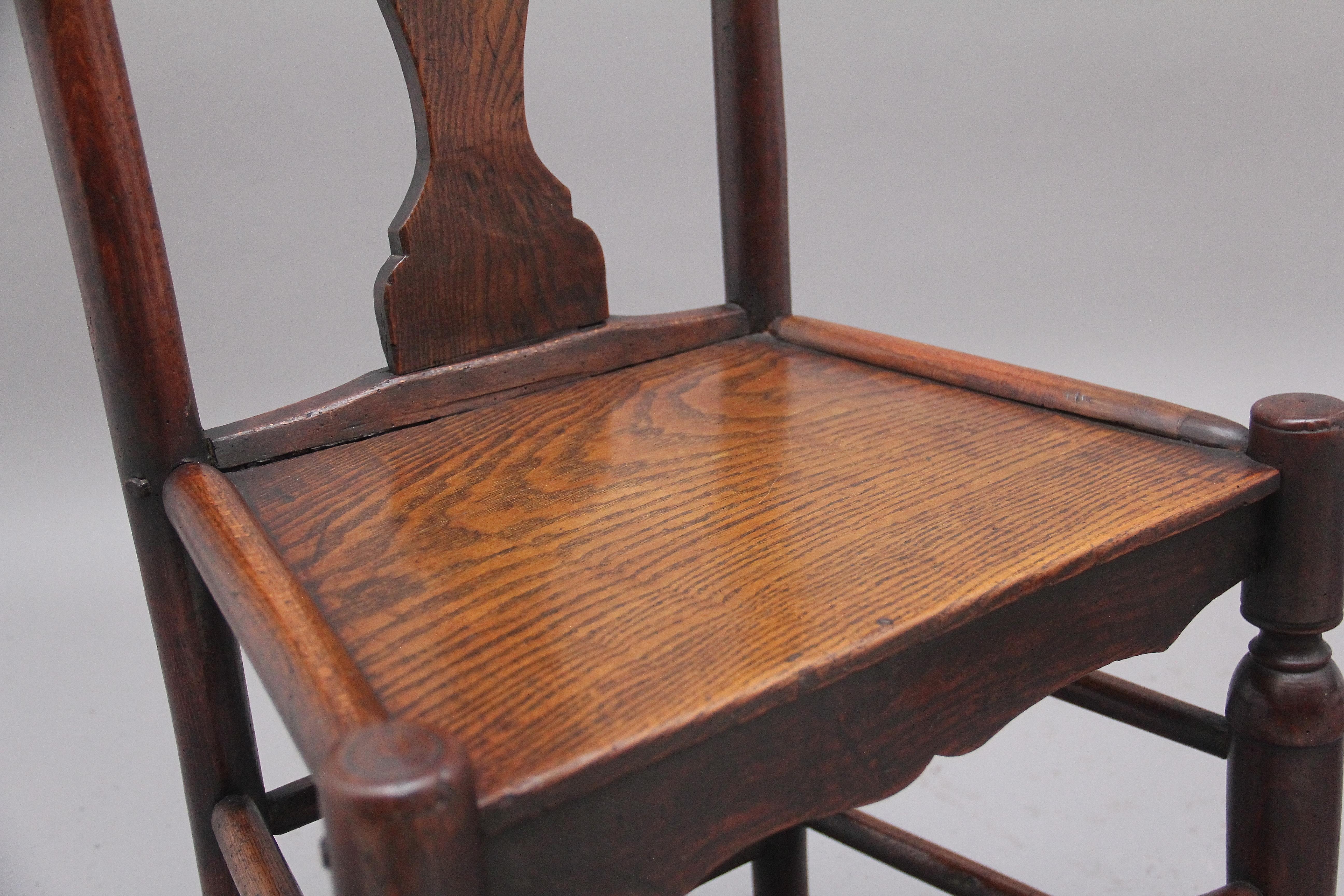 Pair of 18th Century Antique Elm Side Chairs For Sale 1
