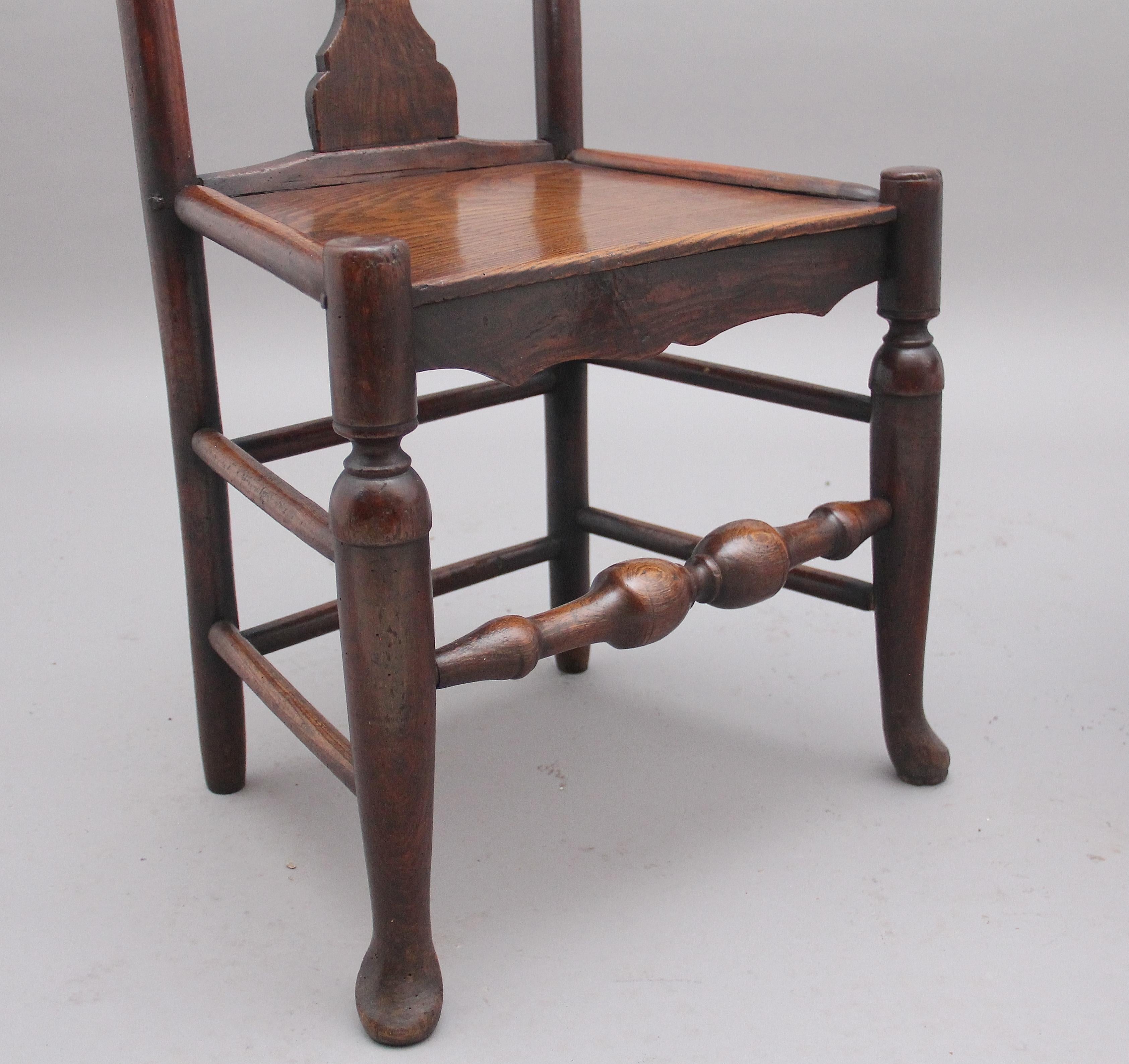 Pair of 18th Century Antique Elm Side Chairs For Sale 3