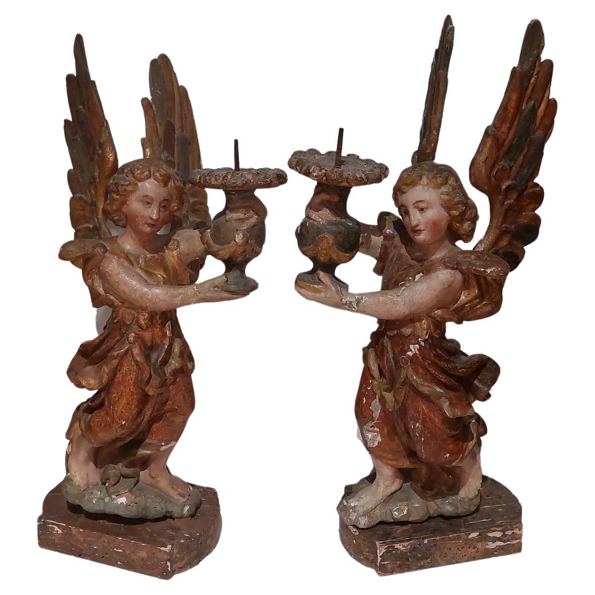 Pair of 18th century Archangels For Sale