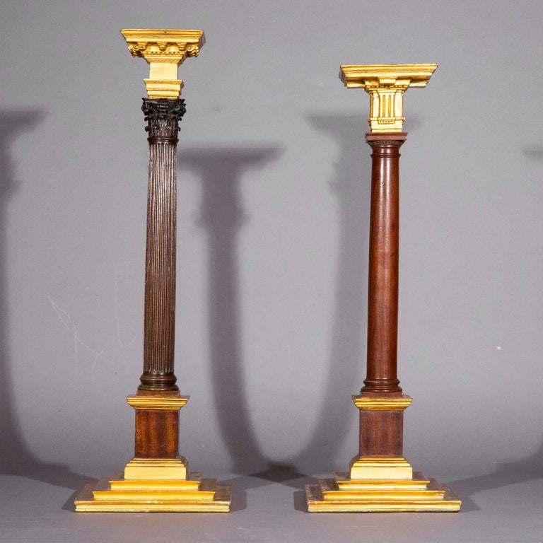 Pair of 18th Century Architectural Models of Classical Columns For Sale 7