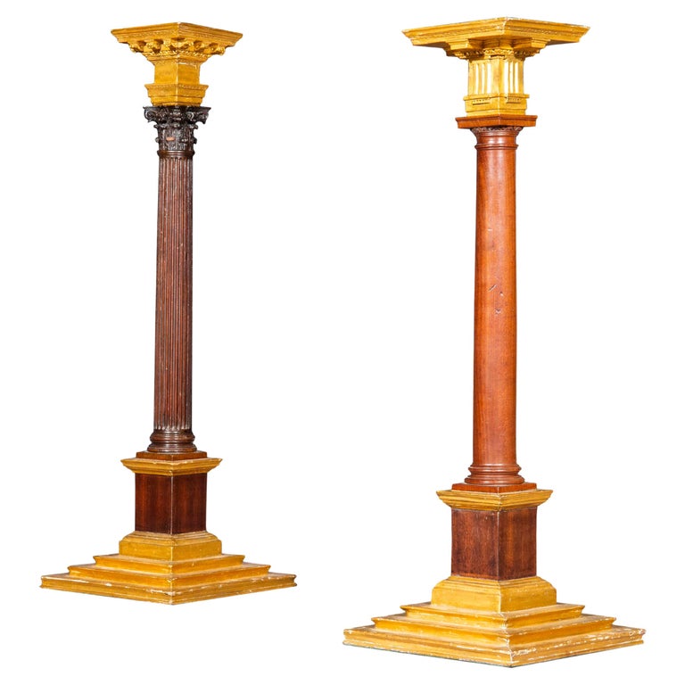 Pair of 18th Century Architectural Models of Classical Columns For Sale