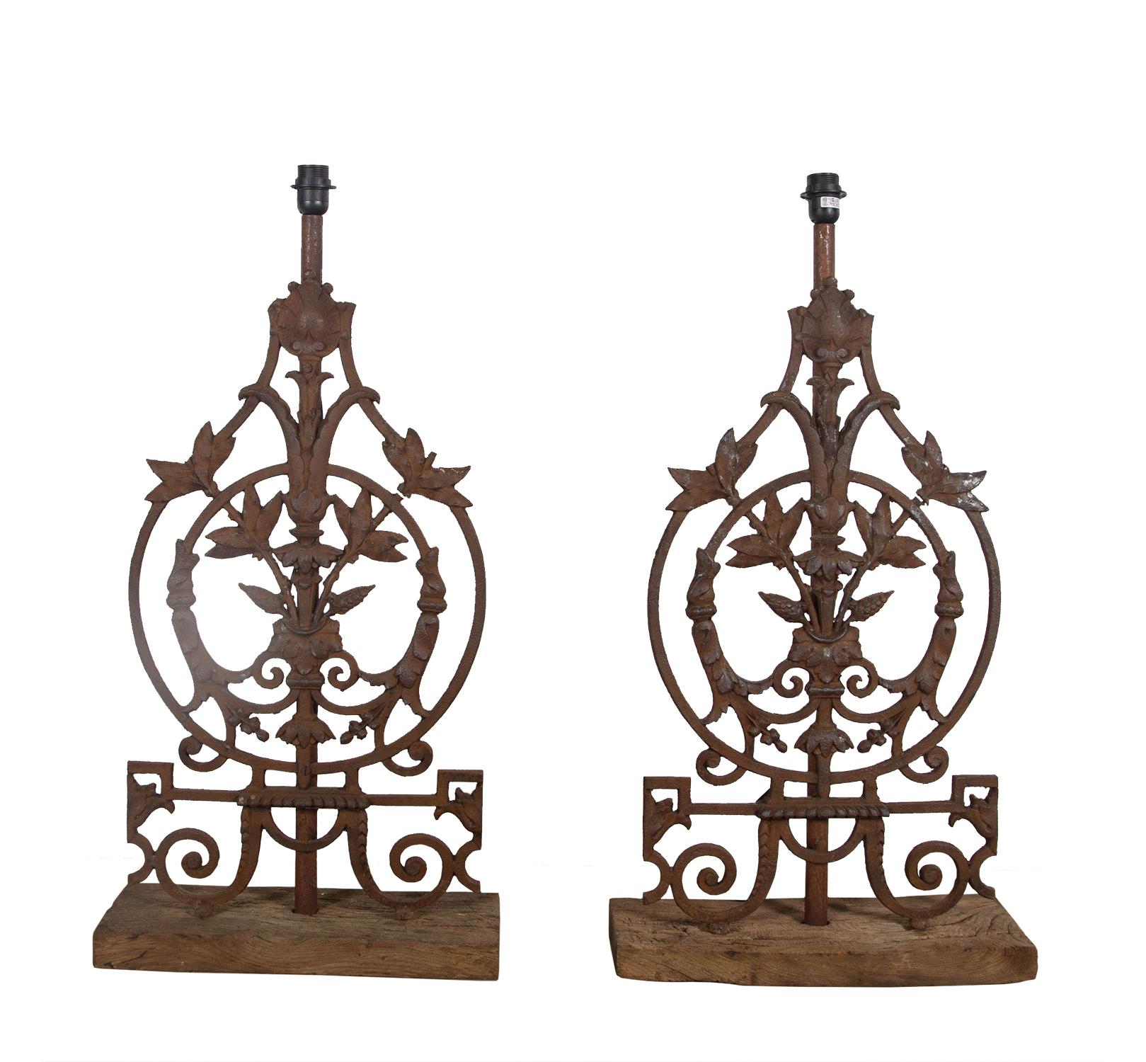 18th century balustrade adapted into a pair of large lamps. The pair have been rewired and PAT tested to UK standards.