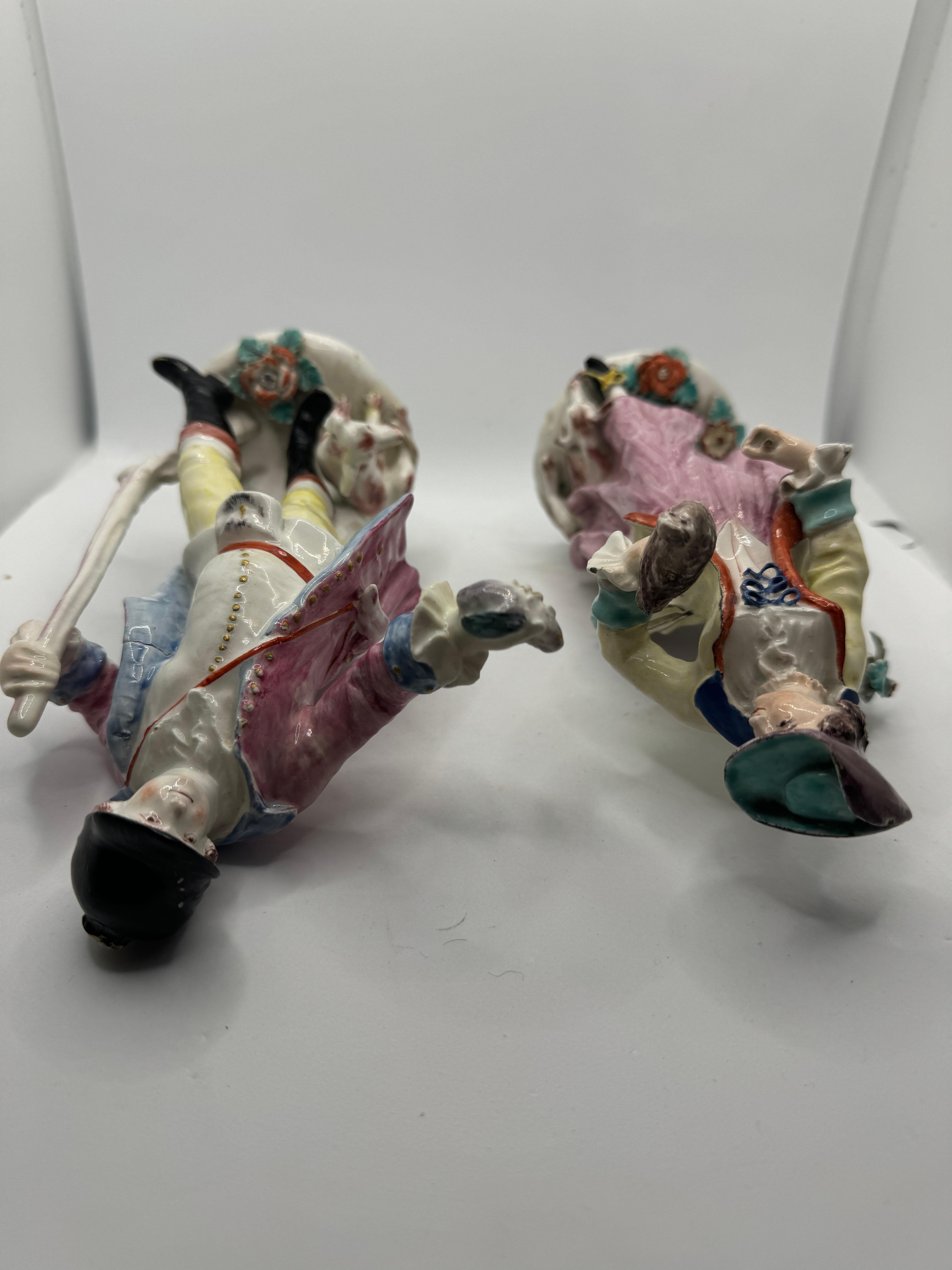 Pair of 18th Century Bow Figures of Hunter and Companion 4