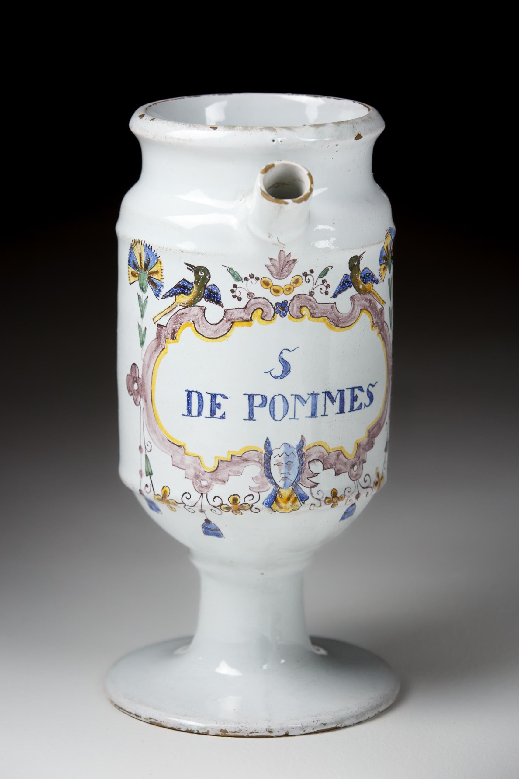 Paire de pots à sirop en faïence de Bruxelles du XVIIIe siècle en vente 4