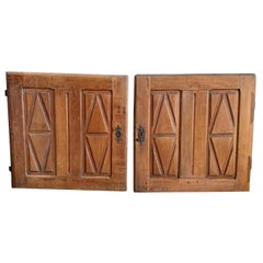 Pair of 18th Century Cabinet Doors, Cherry