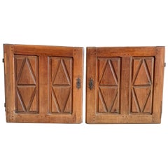 Pair of 18th Century Cabinet Doors, Cherry
