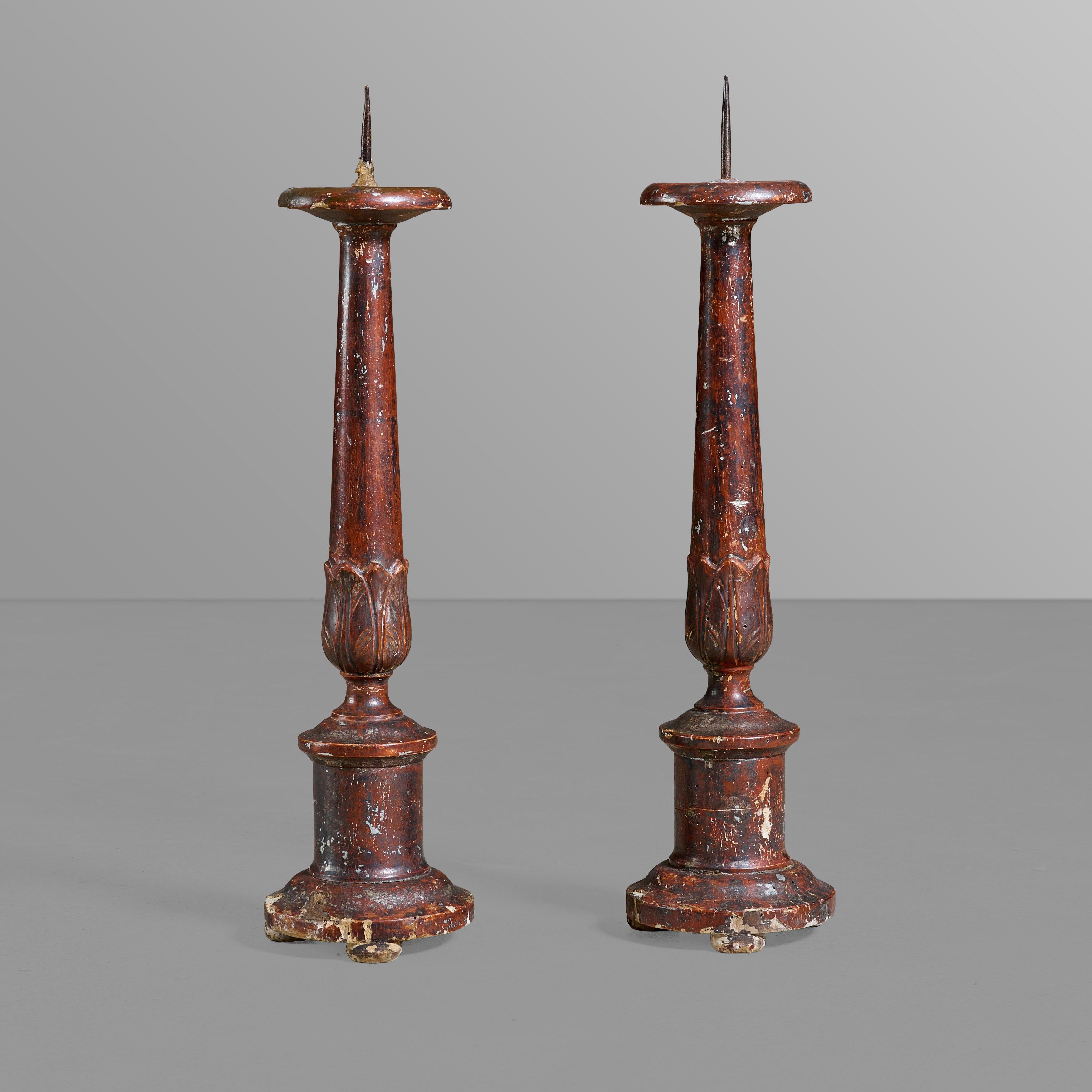 Pair of candle sticks with perfect patina.

