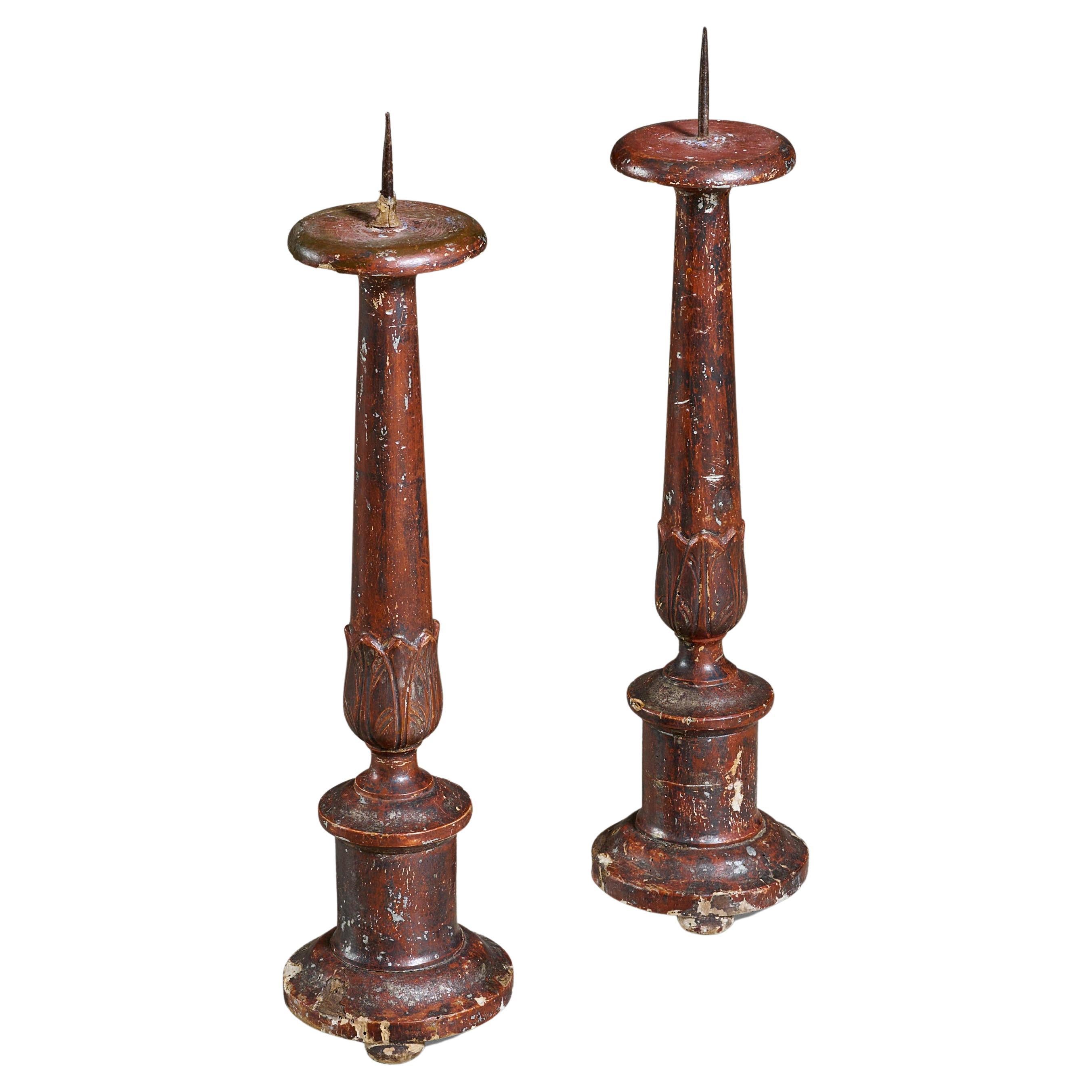 Pair of 18th Century Candle Sticks For Sale