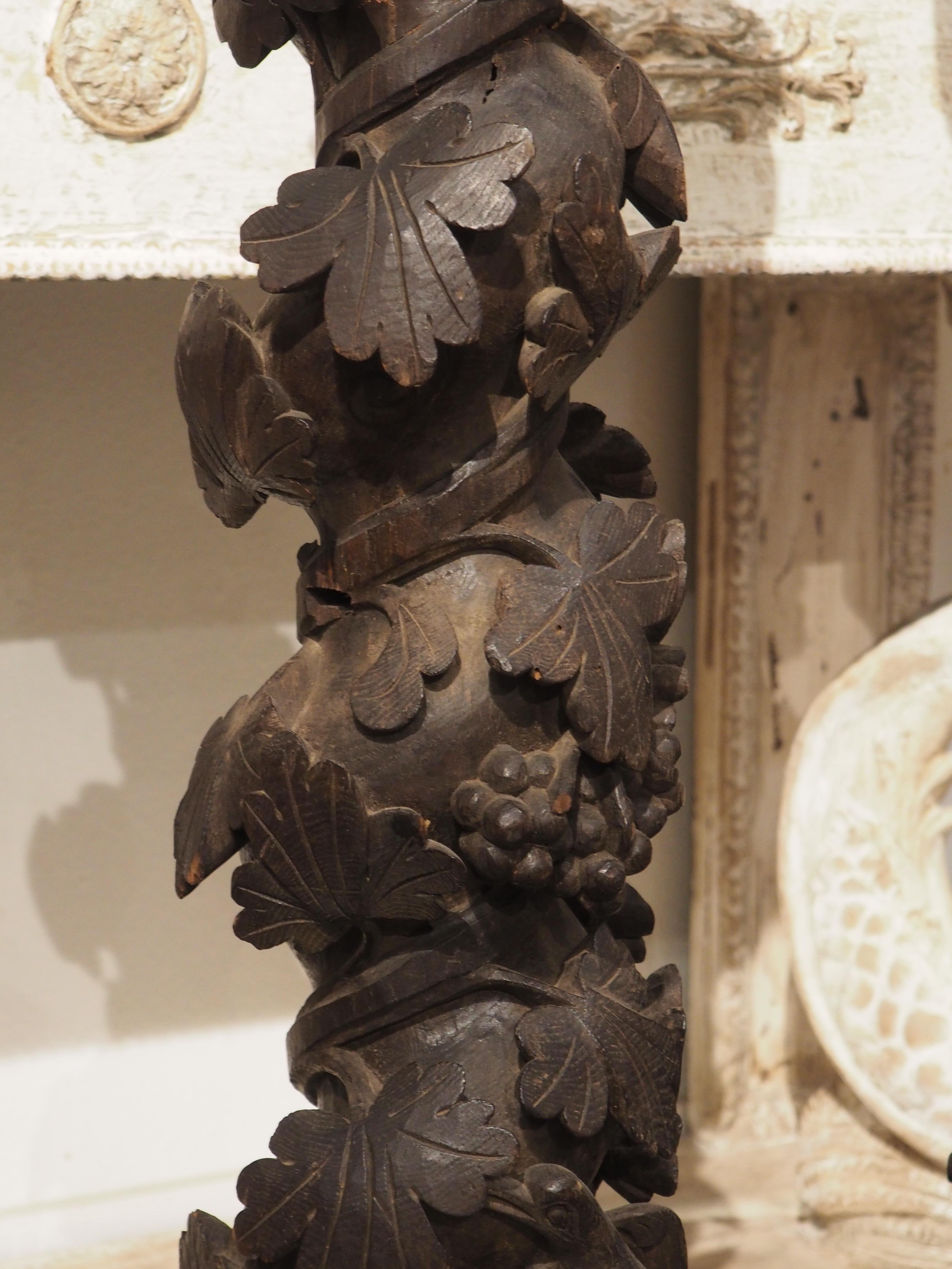 Hand-Carved Pair of 18th Century Carved Chestnut Solomonic Columns from Portugal For Sale