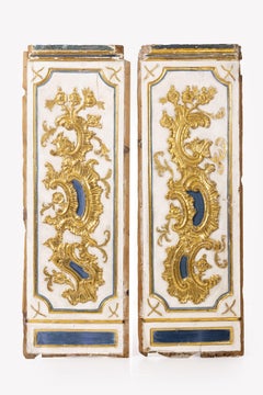 Pair of 18th Century Carved Giltwood Boiserie Wall Panels Spanish Baroque