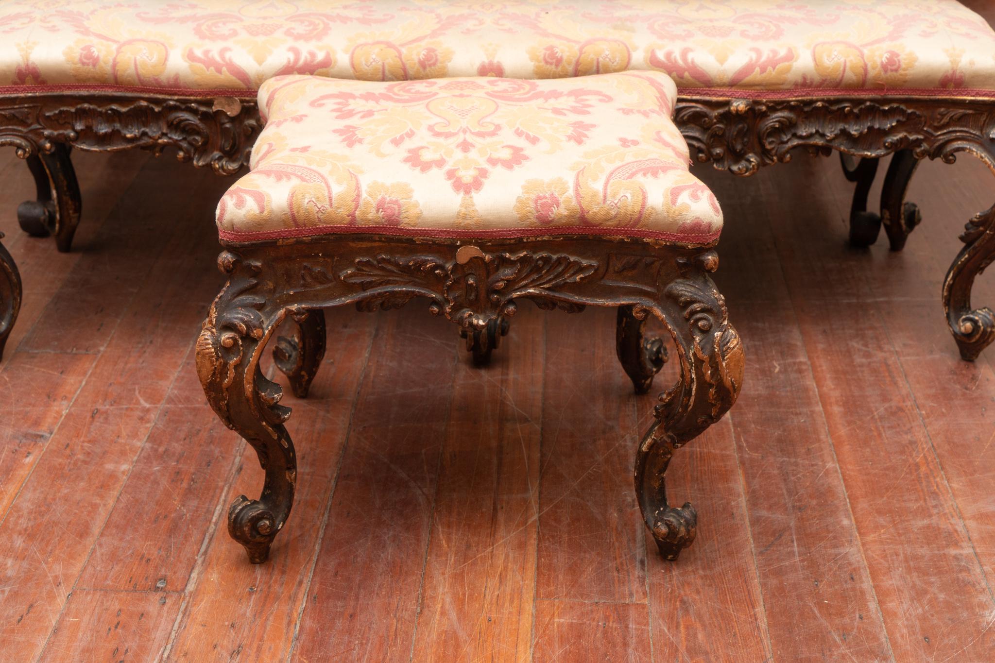 Pair of 18th Century Carved Italian Benches 1