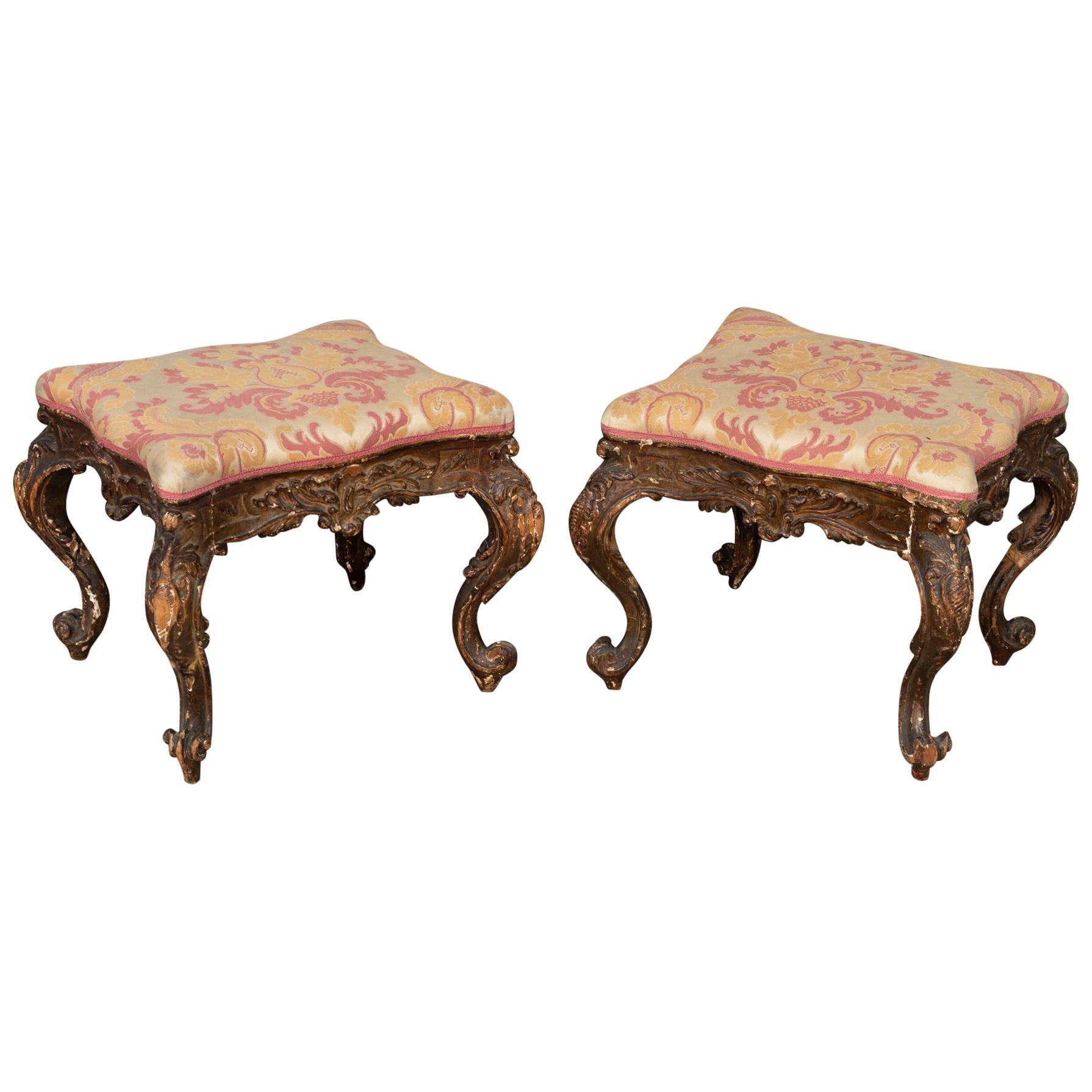 Pair of 18th Century Carved Italian Benches
