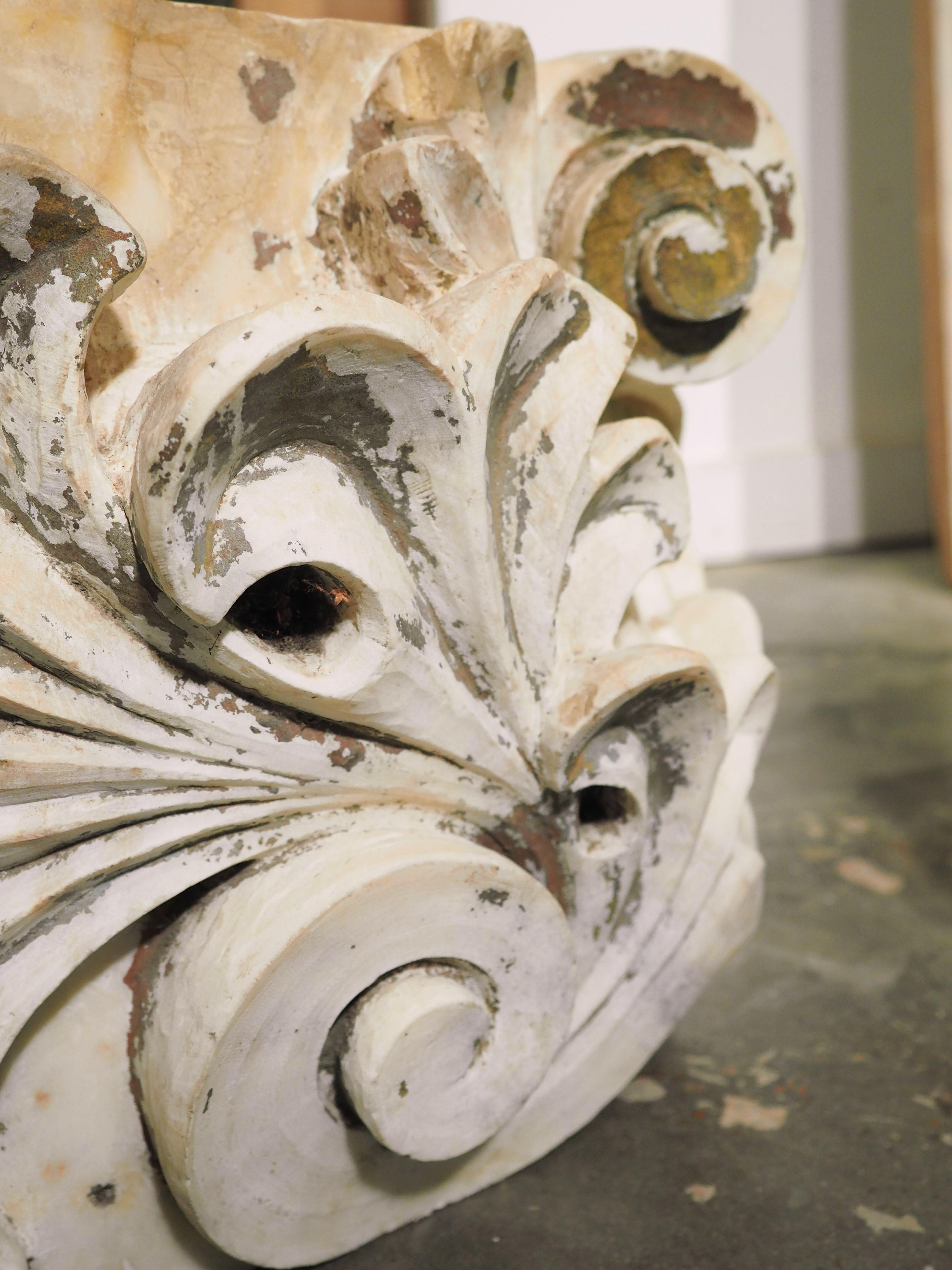 Pair of 18th Century Carved Marble Capitals from Italy 10