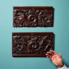 Pair of 18th Century Carved Oak Frieze Panels