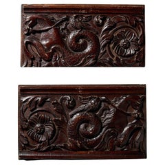Pair of 18th Century Carved Oak Frieze Panels