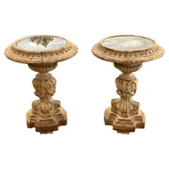 Pair of 18th Century Carved Tables with Mirrored Tops