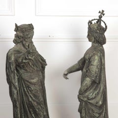 Pair of 18th Century Cast Copper Statues