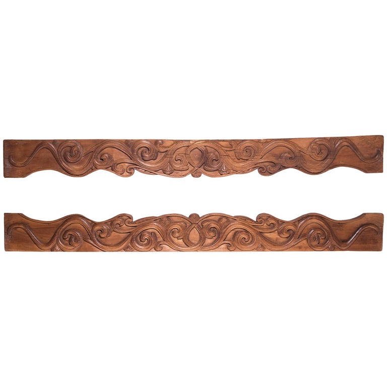 Chinese Pattern Valances Pair of 18th Century Chinese Architectural Valances For Sale at 1stDibs
