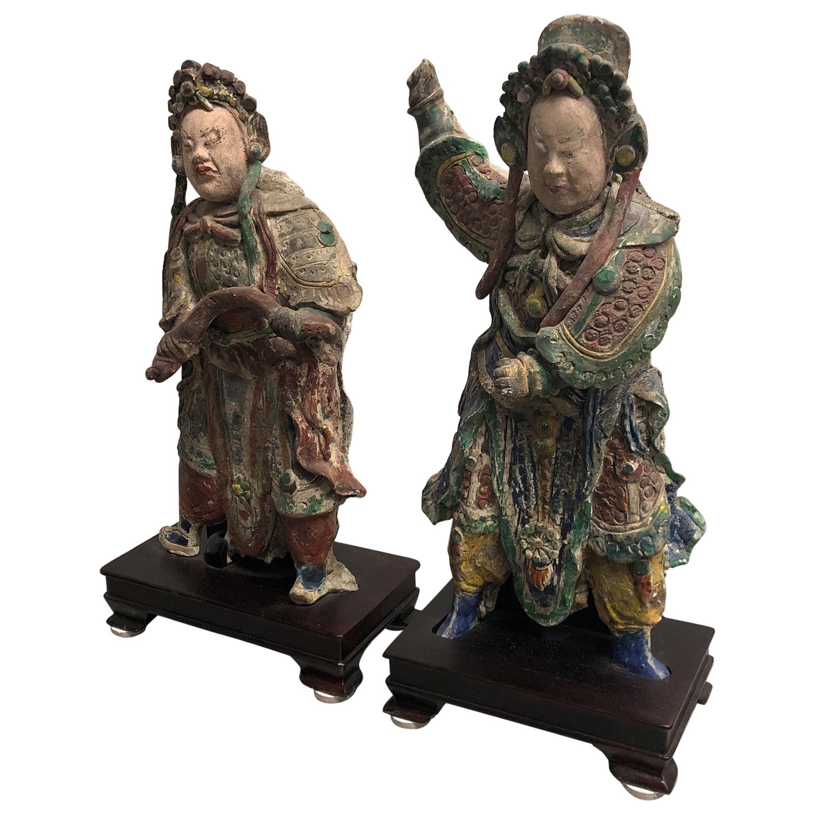 Pair of 18th Century Chinese Funerary Palace Guards For Sale
