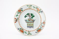 Pair of 18th Century Chinese & Meissen Famille Verte Porcelain Plates