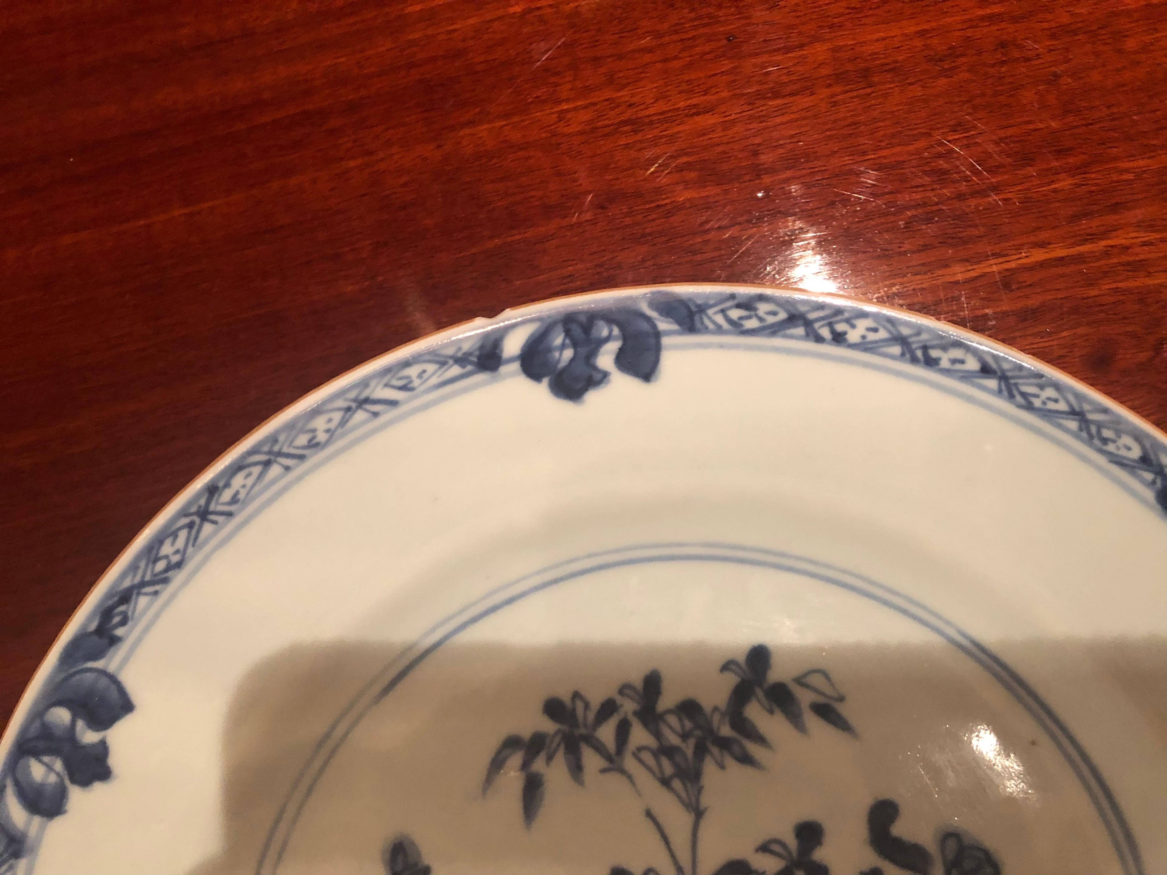 Pair of 18th Century Chinese Porcelain Blue & White Plates, Qing Qianlong 2