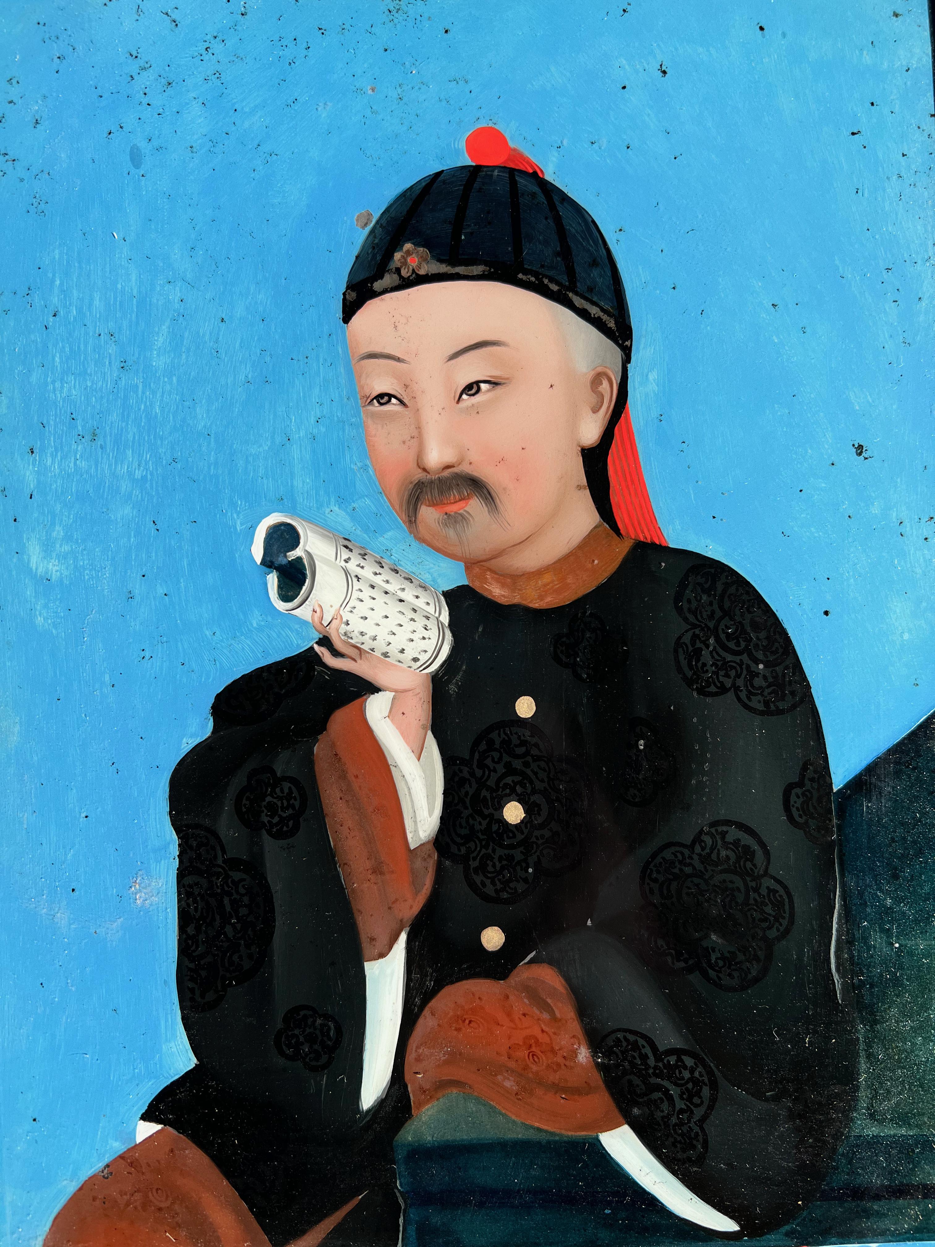 18th Century Chinese Reverse Glass Portraits 5