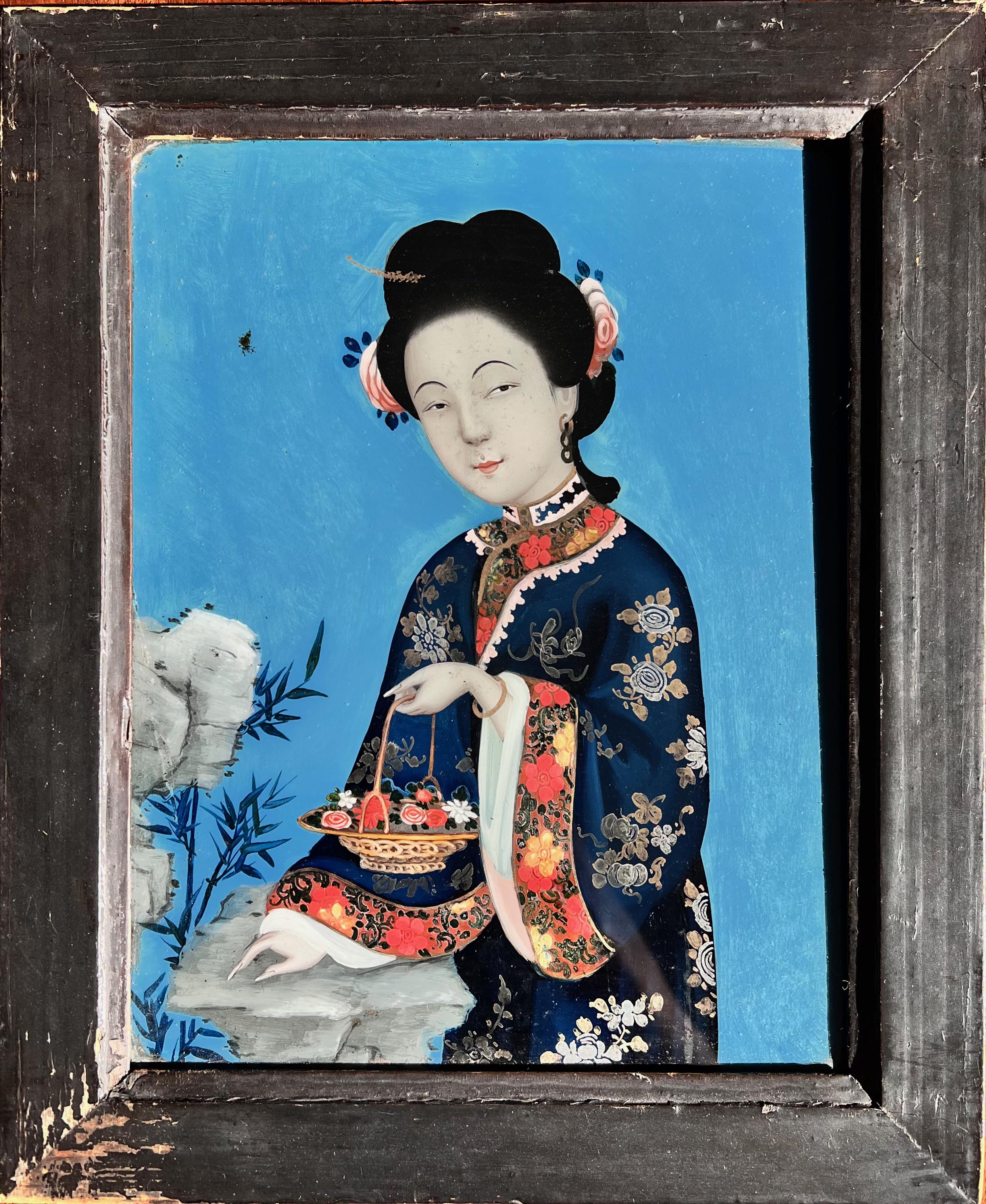 18th Century Chinese Reverse Glass Portraits 6