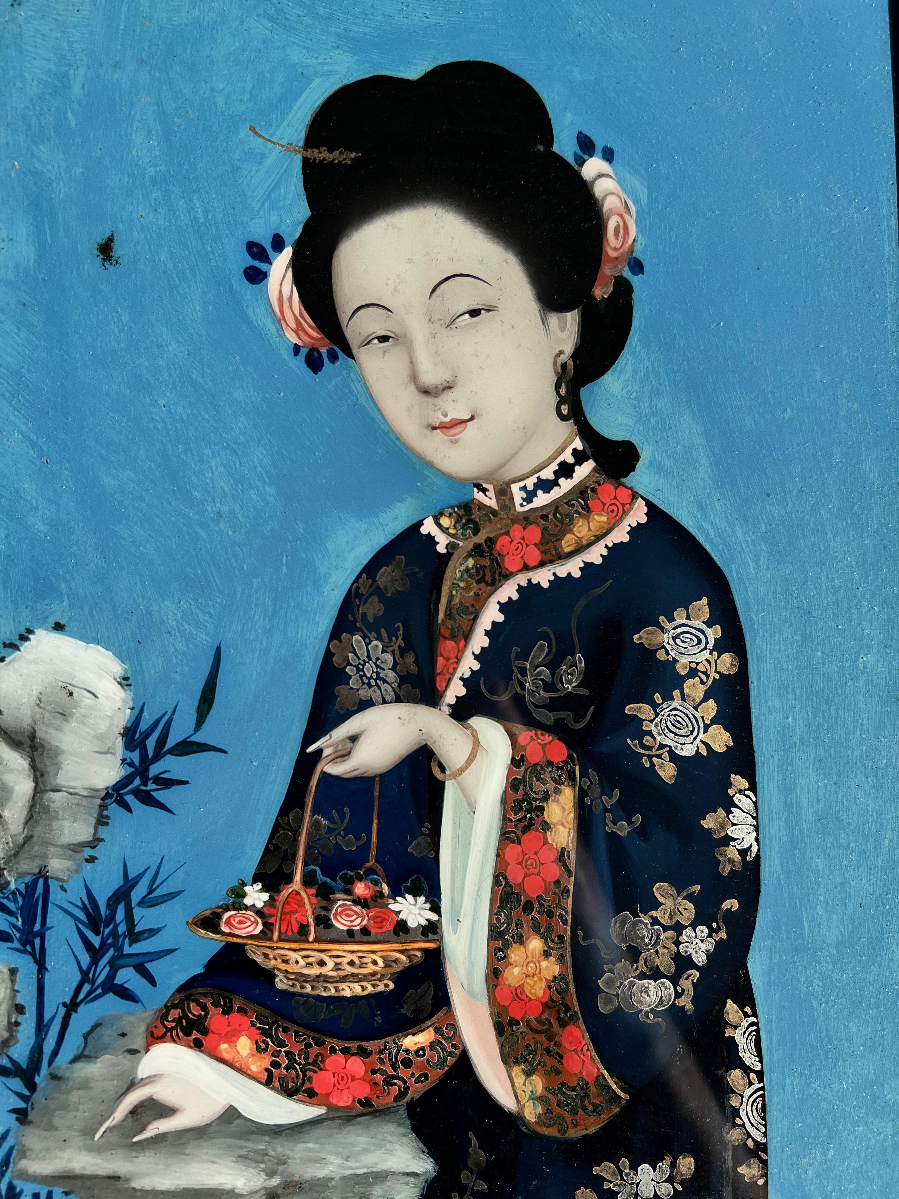18th Century Chinese Reverse Glass Portraits 4