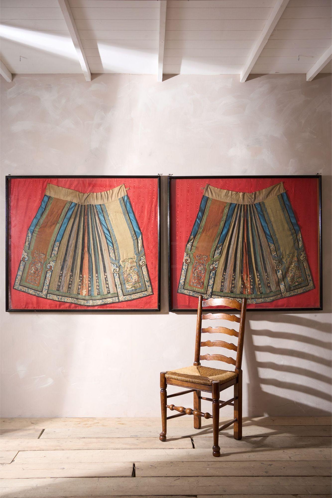 Pair of 18th century Chinese silk ceremonial dresses In Good Condition In Malton, GB