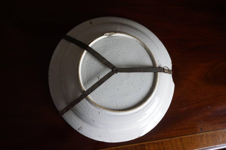 Pair of 18th Century Chinese Style Dutch Ceramic Plate Chargers with