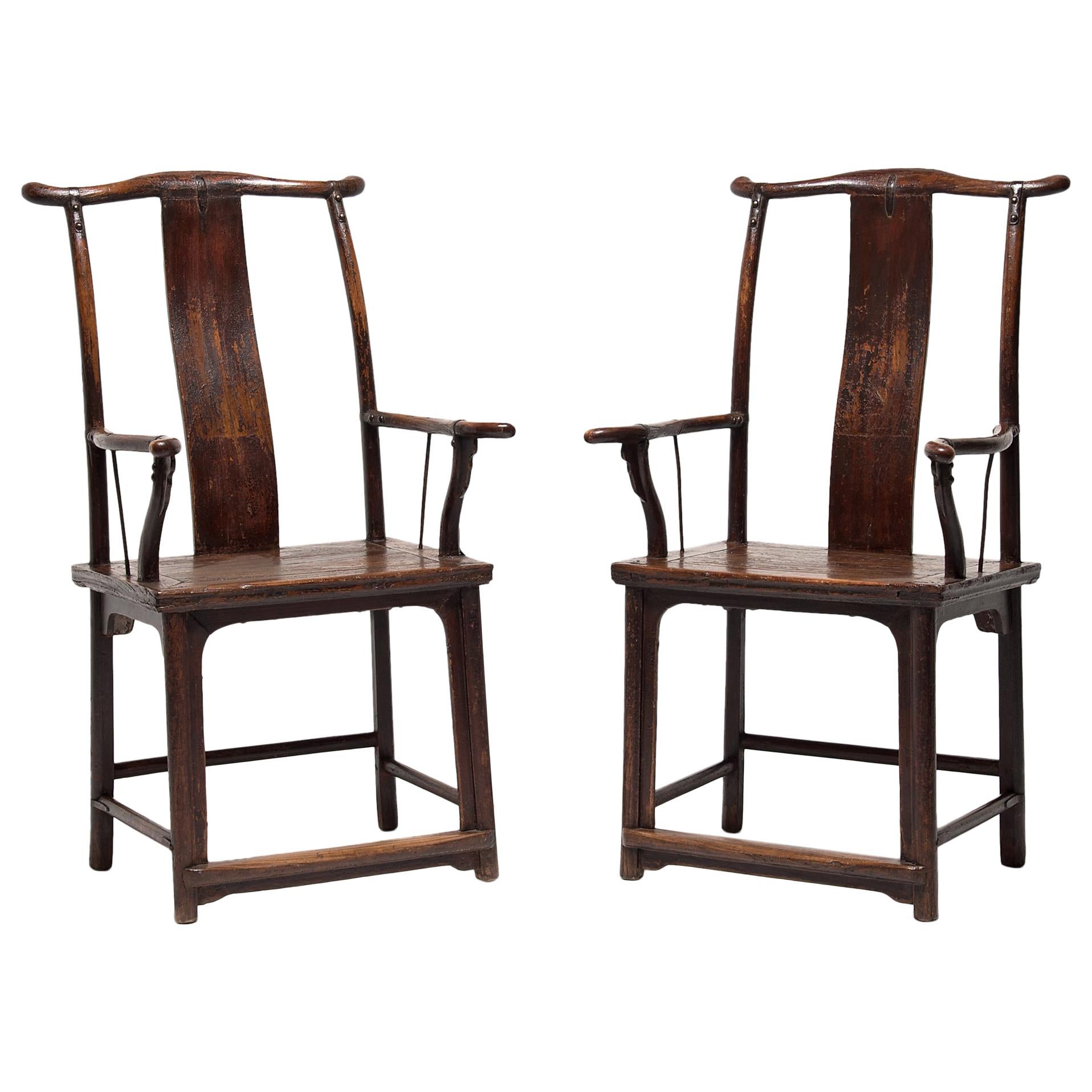 Pair of 18th Century Chinese Yokeback Chairs