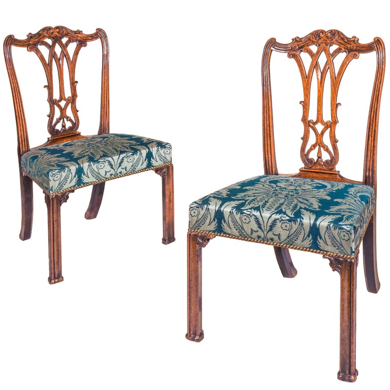 Pair of 18th Century Chippendale Chairs For Sale at 1stdibs