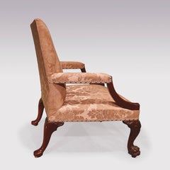 Pair of 18th Century Chippendale Mahogany Gainsborough Library Armchairs