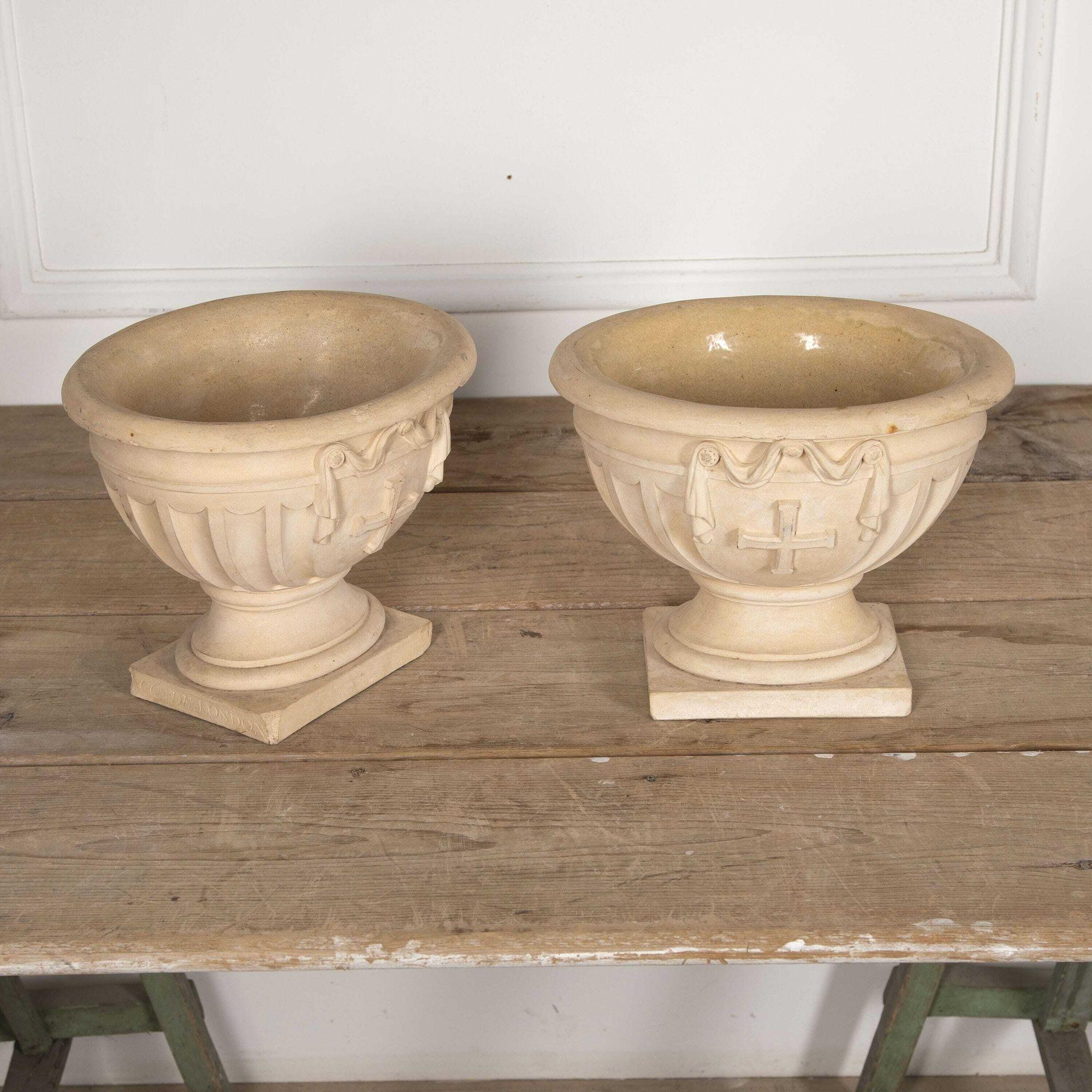 Pair of 18th Century Coade Stone Gothic Stoops For Sale 2
