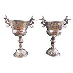 Pair of 18th-Century Colonial Silver Chalices