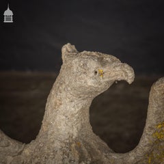 Pair of 18th Century Composition Stone Eagles Driveway Pier Caps