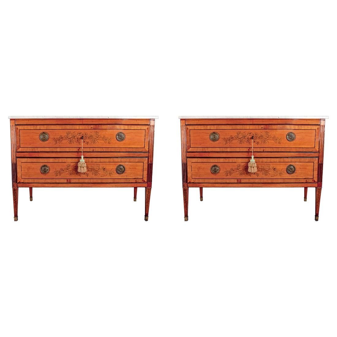 Pair of 18th Century Continental European Commodes For Sale