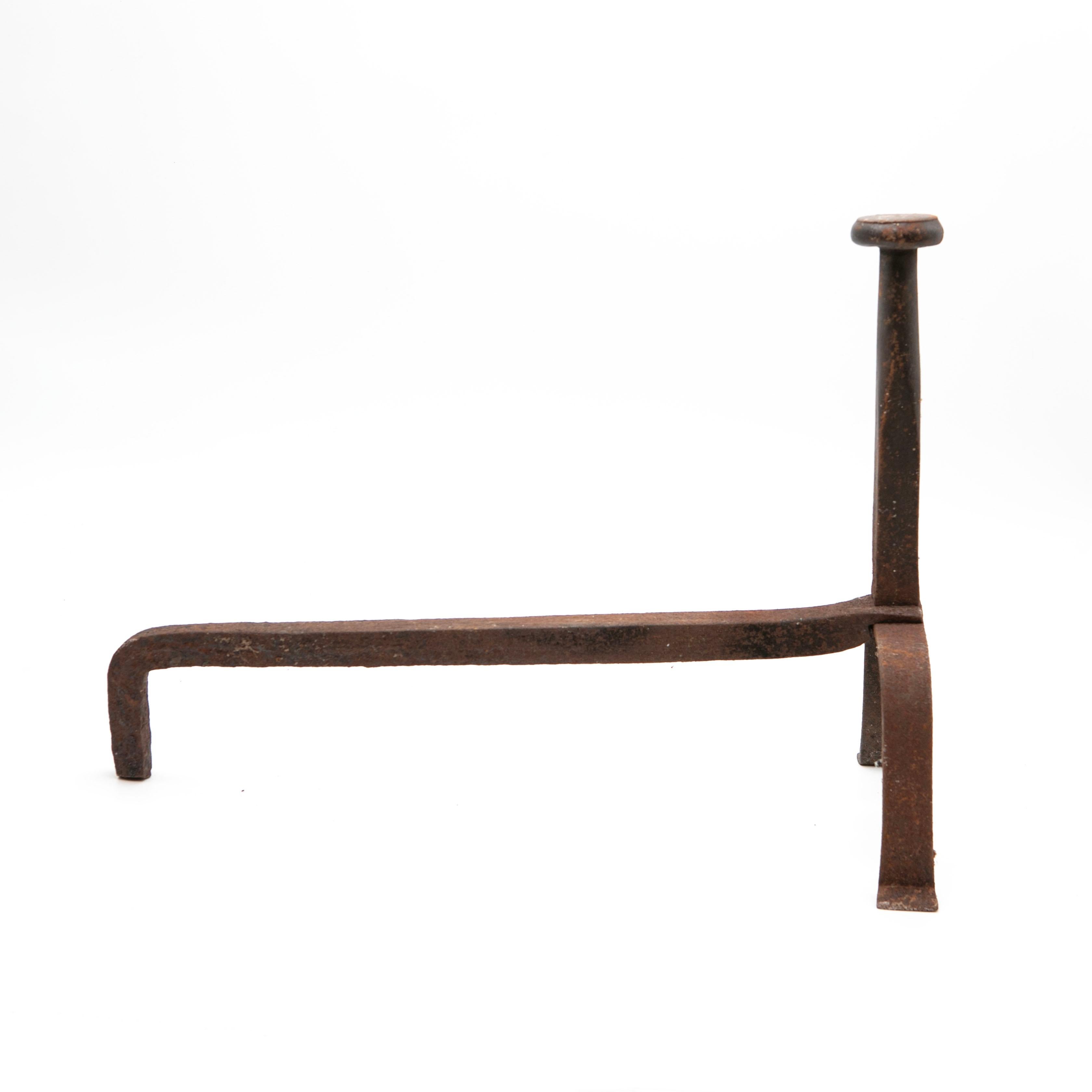 Pair of 18th Century Danish Baroque Wrought Iron Andirons In Good Condition For Sale In Kastrup, DK